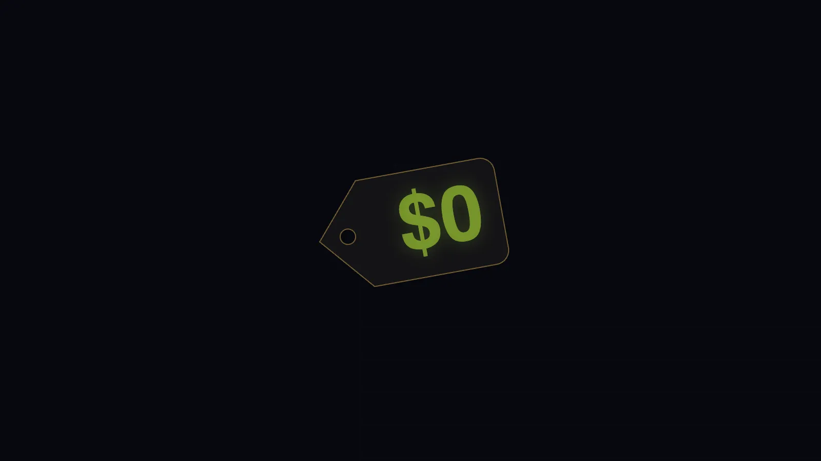 A zero-dollar price tag, its value dimming out